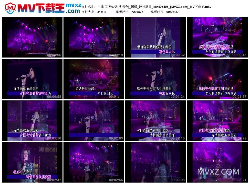 王菲-又见炊烟(演唱会)_国语_流行歌曲_MA405406